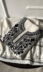 Load image into Gallery viewer, Women's Lakhnavi Handcrafted Mul Chanderi UnStitched Kurta And Dupatta Set - HONC0312355