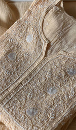 将图像加载到图库查看器中, Women's Lakhnavi Handcrafted Mul Chanderi Semi - Stitched Kurta And Dupatta Set - HONC0291254
