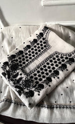 Load image into Gallery viewer, Women's Lakhnavi Handcrafted Mul Chanderi UnStitched Kurta And Dupatta Set - HONC0312362