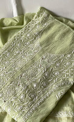 Load image into Gallery viewer, Women's Lakhnavi Handcrafted Mul Chanderi Semi - Stitched Kurta And Dupatta Set- HONC0282429