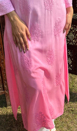 Load image into Gallery viewer, Women's Lucknowi Handcrafted Modal Cotton Chikankari Kurti - HONC0225854