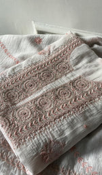 Load image into Gallery viewer, Women's Lakhnavi Handcrafted Unstitched Mul Chanderi Kurta And Dupatta Set - HONC0326141