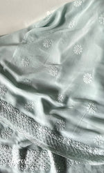 Load image into Gallery viewer, Women's Lakhnavi Handcrafted Viscose Georgette Chikankari Full Suit Material - HONC0312589