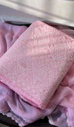 Load image into Gallery viewer, Alayna Women's Lakhnavi Handcrafted Unstitched Cotton Chikankari Suit Material - HONC0294565