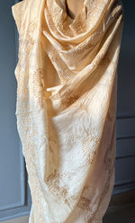 Load image into Gallery viewer, Women's Lakhnavi Handcrafted Tussar Silk Chikankari Saree - HONC0284146