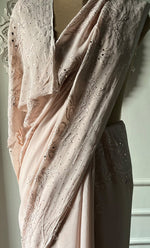 将图像加载到图库查看器中, Women's Lakhnavi Handcrafted Viscose Georgette Chikankari Saree - HONC0317907