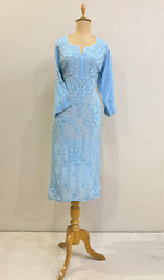 Load image into Gallery viewer, Aaliya Women's Lucknowi Handcrafted Crepe Chikankari Kurti - HONC0218238