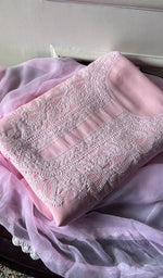 Load image into Gallery viewer, Women's Lakhnavi Handcrafted Cotton Unstitched Chikankari Suit Material - HONC0374503