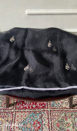 Load image into Gallery viewer, Women's Lakhnavi Handcrafted Pure Organza Chikankari Unstitched Kurta Dupatta Set .
