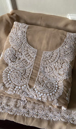 Load image into Gallery viewer, Women's Lucknowi Handcrafted Faux-Georgette Chikankari Suit Material - HONC0263018