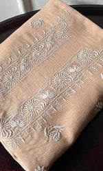 将图像加载到图库查看器中, Lucknowi Handcrafted Maheshwari Mul chanderi Chikankari Unstitched Unisex Kurta Fabric - HONC0300046