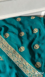 Load image into Gallery viewer, Women's Lakhnavi Handcrafted Pure Silk Georgette Chikankari Kurta And Dupatta Set - HONC0346865