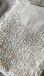 将图像加载到图库查看器中, Women's Lakhnavi Handcrafted Mul Chanderi Unstitched Kurta And Dupatta Set - HONC0287713
