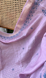 Load image into Gallery viewer, Women's Lakhnavi Handcrafted Mul Chanderi Chikankari Saree - HONC0273492