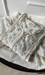 Load image into Gallery viewer, Women's Lakhnavi Handcrafted Mul Chanderi Semi - Stitched Kurta And Dupatta Set- HONC0316296