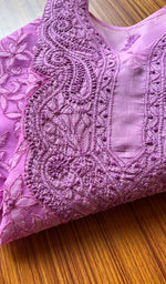 将图像加载到图库查看器中, Women's Lakhnavi Handcrafted Cotton Chikankari Kurti - NC065015