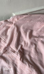 Load image into Gallery viewer, Women's Lakhnavi Handcrafted Unstitched Cotton Chikankari Kurta Dupatta Set - HONC0139077