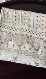 将图像加载到图库查看器中, Saima Women's Lakhnavi Handcrafted Pure Silk Georgette Chikankari  Kurti Fabric - HONC0229269