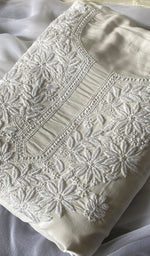 将图像加载到图库查看器中, Women's Lakhnavi Handcrafted Modal Cotton Chikankari Suit Material - HONC0275947