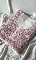 Load image into Gallery viewer, Women's Lakhnavi Handcrafted Mul Chanderi Unstitched Kurta And Dupatta Set- HONC0321260