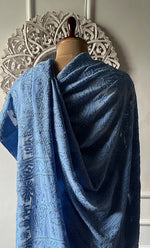 Load image into Gallery viewer, Women's Lakhnavi Handcrafted Pure Silk Georgette Chikankari Saree - HONC0318707