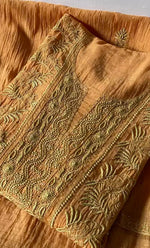 Load image into Gallery viewer, Women's Lakhnavi Handcrafted Mul Chanderi Semi - Stitched Kurta And Dupatta Set- HONC0305150