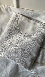 Load image into Gallery viewer, Irum Women's Lakhnavi Handcrafted Mul Chanderi Unstitched Kurta And Dupatta Set - HONC0278137