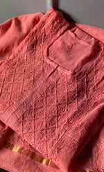 将图像加载到图库查看器中, Women's Lakhnavi Handcrafted Mul Chanderi Semi - stitched Kurta And Dupatta Set- HONC0303410