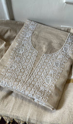将图像加载到图库查看器中, Women's Lakhnavi Handcrafted Tissue Chanderi Chikankari Kutra Dupatta Set - HONC0278158