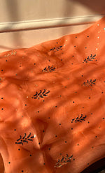将图像加载到图库查看器中, Marifa Women's Lakhnavi Handcrafted Pure Organza Chikankari Unstitched Kurta And Dupatta Set- HONC0292529