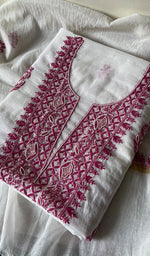 Load image into Gallery viewer, Women's Lakhnavi Handcrafted Mul Chanderi Unstitched Kurta And Dupatta Set - HONC0265849