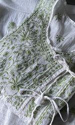 Load image into Gallery viewer, Women's Lakhnavi Handcrafted Mul Chanderi Semi - Stitched Angrakha And Dupatta Set - HONC0303211