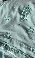 Load image into Gallery viewer, Women's Lucknowi Handcrafted Viscose Georgette Chikankari Kurta and Dupatta Set- HONC0307153