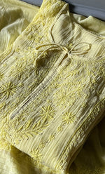 将图像加载到图库查看器中, Women's Lakhnavi Handcrafted Mul Chanderi Semi - Stitched Anarkali And Dupatta Set - HONC0282399