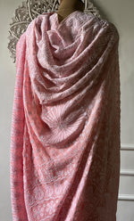 Load image into Gallery viewer, Women's Lakhnavi Handcrafted Pure Silk Georgette Chikankari Saree - HONC0285571