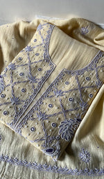 Load image into Gallery viewer, Firdauz Women's Lakhnavi Handcrafted Mul Chanderi Kurta And Dupatta Set - HONC0295594