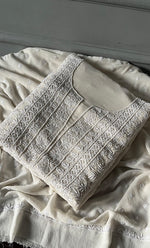 Load image into Gallery viewer, Women's Lakhnavi Handcrafted Pure Silk Georgette Chikankari Kurta And Dupatta Set- HONC0282006