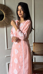 将图像加载到图库查看器中, Naima Women's Lakhnavi Handcrafted Kota Cotton Chikankari Kurti - HONC03360444