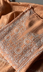 将图像加载到图库查看器中, Women's Lakhnavi Handcrafted Mul Chanderi Semi - Stitched Kurta And Dupatta Set - HONC0299238
