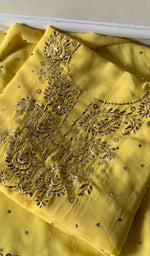 Load image into Gallery viewer, Hunar Women's Lucknowi Handcrafted Viscose Georgette Unstitched Chikankari Suit