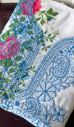 将图像加载到图库查看器中, Women's Lakhnavi Handcrafted Cotton Chikankari Unstitched Kurti Fabric - HONC0284319