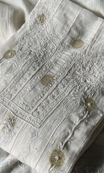 Load image into Gallery viewer, Izna Women's Lakhnavi Handcrafted Mul Chanderi Semi - Stitched Anarkali And Dupatta Set - HONC0305089