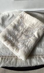 Load image into Gallery viewer, Jazba Women's Lakhnavi Handcrafted Mul Chanderi UnStitched Kurta And Dupatta Set - HONC0320724