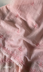 Load image into Gallery viewer, Women's Lakhnavi Handcrafted Mul Chanderi Unstitched Chikankari Full Suit Material - HONC0297193