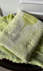 Load image into Gallery viewer, Women's Lakhnavi Handcrafted Unstitched Cotton Chikankari Suit Material - HONC0320309