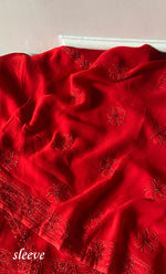 将图像加载到图库查看器中, Women's Lakhnavi Handcrafted Viscose Georgette Unstitched Chikankari Full Suit Material - HONC0325143