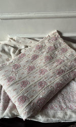 Load image into Gallery viewer, Women's Lakhnavi Handcrafted Pure Silk Georgette Chikankari Semi - stitched Anarkali And Dupatta Set- HONC0284211