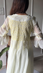 Load image into Gallery viewer, Aadab Women's Lucknowi Handcrafted Faux-Georgette Chikankari Anarkali Dress - NC038930