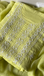 Load image into Gallery viewer, Women's Lakhnavi Handcrafted Modal Cotton Chikankari Suit Material - HONC0275951