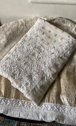 将图像加载到图库查看器中, Women's Lakhnavi Handcrafted Mul Chanderi Unstitched Kurta And Dupatta Set - HONC0341043